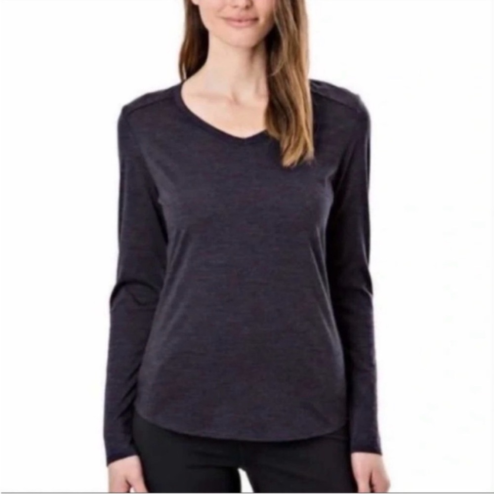 Segments Merino Wool Base Layer V-Neck Top Long Sleeve size Large